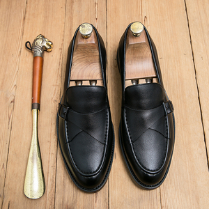 Zapatos de <span class=keywords><strong>Hombre</strong></span> de Diseño Clásico, de Piel Sintética, con Correa de Monje, Resistentes al Desgaste, Forro Transpirable, Calzado Formal para Oficina - Product Image 4