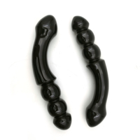 Vente en gros de baguette en obsidienne noire polie de haute qualité, pierre semi-précieuse naturelle, masseur en cristal incurvé, acupuncture, massage profond