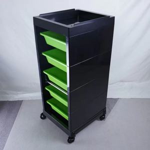 Salon Barber Trolley Hairdressing Hair Rolling <b>Cart</b> Spa Black Plastic <b>Storage</b> <b>Cart</b> - Product Image 5