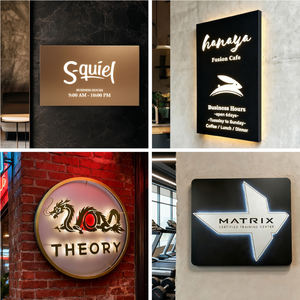 סגנון מודרני הוביל עיצוב דלת סימן חנות קיר שעות עבודה תצוגה - Product Image 3