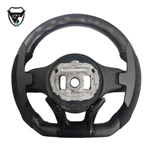 Volant alcanatara modifié en fil rouge en fibre de carbone noire pour Mercedes Benz A GLA B GLB C GLC E GLE CLS ZC-809-YD-T96-F - Product Image 3