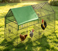 Grand enclos à poules en métal simple, portable, avec couverture imperméable, pour l'extérieur, clôture sécurisée pour volailles de jardin, parc pour animaux de compagnie, vente en gros