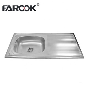 Fregadero de Cocina de Acero Inoxidable Económico de una Sola Tina con Escurridor, Hecho en China - Product Image 2
