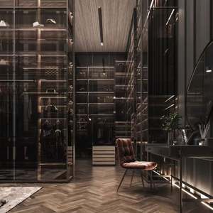 Customized Design Wooden Large Storage Dressing Room Walk in Closets Metal Frame Glass <b>Door</b> Wardrobe <b>Cabinet</b> - Product Image 4