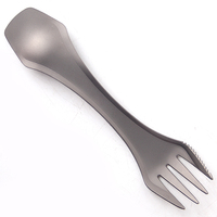 Cuillère Portable en titane couteau fourchette multi-usages EDC cuillères à Long manche utile en plein air pique-nique en titane Spork Camping vaisselle
