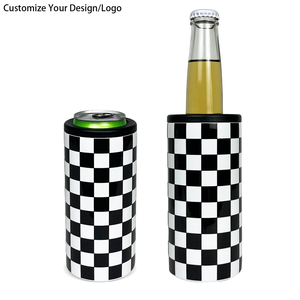 Refroidisseur de canettes 12oz personnalisé/en gros, style western, en acier inoxydable à double paroi isolé, pour canettes fines de bière et de seltzer fort - Product Image 1