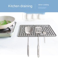 Accessoires de cuisine pliables modernes résistants à la chaleur, plat de Table en Silicone, tapis à séchage rapide avec rainures