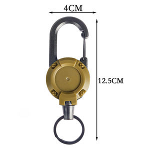 حلقة تسلق للخدمة الشاقة مخصصة قابلة للسحب سهلة السحب مشبك اكسسوارات الصيد في الهواء الطلق حامل شارة الحبل المعدني حلقة مفاتيح بكرة - Product Image 2