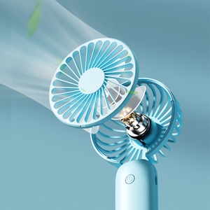 Mini ventilateur portable à main avec logo personnalisé, batterie rechargeable, été, mignon, mini ventilateur USB portable 400 mAh avec base - Product Image 4