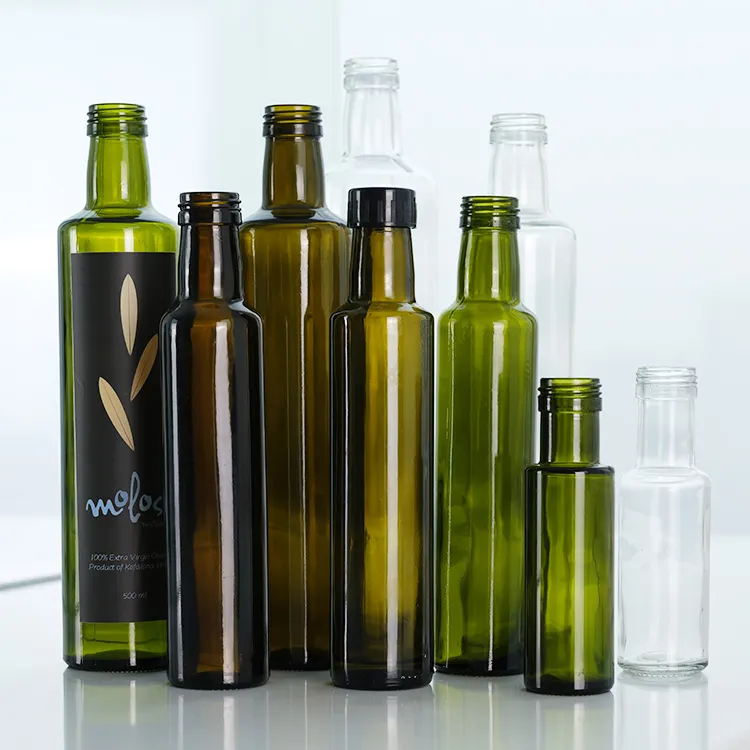 Wholesale Empty Transparent Olive Oil Dispenser Soy Sauce Vinegar Cooking Oil Glass Bottle