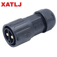 XATLJ IP67 étanche 380V 35A prise de courant Aviation mâle/femelle montage sur panneau M25 2Pin alliage de cuivre boîtier en Nylon connecteur d'alimentation