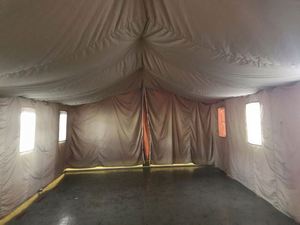 Tente de camping en toile kaki imperméable quatre saisons, 6-8 personnes, deux chambres, salon, certifiée CE, Tenda Fire de luxe - Product Image 4