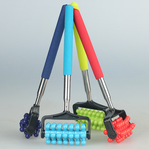 Rodillo de masaje telescópico Yunbei de acero inoxidable, longitud ajustable, masajeador de cuerpo completo para aliviar la espalda, el cuello y los hombros - Product Image 1