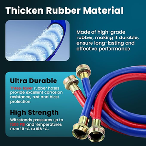 Mangueras de goma para lavadora y secadora, conexiones de 3/4 para agua fría y caliente - Product Image 6
