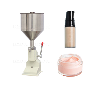 hzpk A03台式手动化妆面霜润唇膏粘度液体填充机制造商 - Product Image 1
