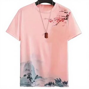 Camiseta de Manga Corta para Hombre, Personalizada, Extra Grande, 100% Algodón, Sin Tejer, Doble Capa, con Efecto Desgastado, MOQ Bajo - Product Image 4