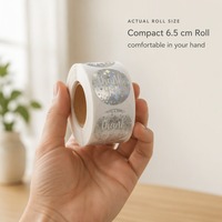 Holographische Silberne Stern-Dankeschön-Aufkleber 1 Zoll 500 Stück Umweltfreundliche Stark Klebende Beschichtete Papier-Siegeletiketten Kleine Verpackung