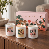 AIKUN - Fabrication sur mesure OEM, expédition directe d'usine, contrôle qualité strict, ensemble de bougies parfumées exquises pour les cadeaux de mariage