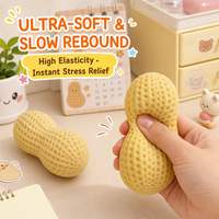 Jouet Squishy Cacahuète à Remontée Lente en PU, Jouet Anti-Stress à Presser, Fidget Sensoriel de Bureau pour Enfants et Adultes