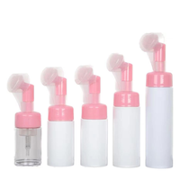 Bouteille en plastique PET 100ml avec brosse en silicone mousse mousse bouteille cosmétique nettoyant pour le visage peut