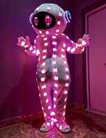 Traje Luminoso LED de Robot, Disfraz LED para Juego de Roles Espaciales, Traje LED de Colores para Discoteca, Disfraz LED para Bailarines, Actuaciones en Escenario