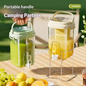 Carafe à eau froide résistante à la chaleur avec robinet, grande capacité, distributeur de boissons pour réfrigérateur domestique, thé aux fruits, boissons glacées - Product Image 2