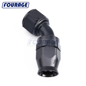 Fourage 45 degrés alliage d'aluminium AN10 femelle pivotant PTFE tuyau de carburant adaptateur de raccord d'extrémité - Product Image 2