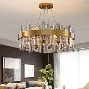 Nuevo anillo de cocina de lujo, Isla de iluminación, anillos redondos de acero inoxidable, luz colgante de cristal Led - Product Image 2