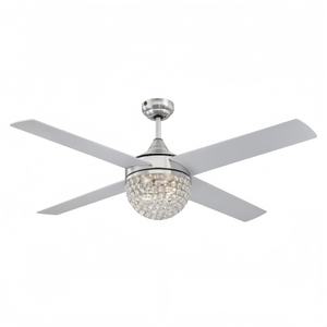 Ventilateur de plafond intelligent LED 52'' avec éclairage, moteur CC réglable, télécommande, compatible avec l'application, ventilateur de plafond électrique avec lampe pour hôtels - Product Image 1