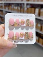 Ensemble de faux ongles en ABS en forme de bec de canard gothique, pointes longues, colle réutilisable, 10 pièces, pour les doigts, fête d'Halloween, utilisation pour les enfants, option de logo personnalisé