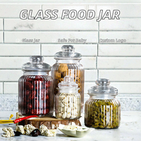 Pot en verre transparent pour le stockage des aliments avec couvercle, forme ronde unique, emballage alimentaire pour bébé rechargeable, logo personnalisable &amp;   Surface