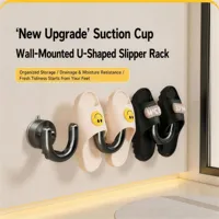 Plastic zuignap slippershouder, boorloze wandmontage schoenhanger, ruimtebesparend voor badkamer & keuken, slippersrek voor de douche