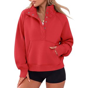 Sudadera Henley Oversize de Cuello Alto para Mujer FOXA con Bolsillo Canguro Grande, Transpirable, para Otoño - Product Image 1