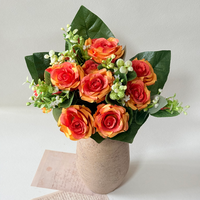 Bouquet de 18 roses artificielles en soie, style moderne, fait main, pour centre de table de mariage, arche de toile de fond, respectueux de l'environnement