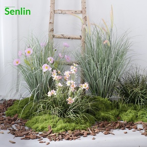 Pailles décoratives en roseau vert artificiel pour la décoration des sols intérieurs et des aménagements paysagers - Product Image 2