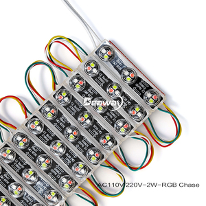 وحدة مطاردة عالية السطوع تأثير <span class=keywords><strong>LED</strong></span> V <span class=keywords><strong>RGB</strong></span> 2W SMD 9 LEDs مع عدسة IP68 وحدة مقاومة للماء لتزيين علامات المتجر - Product Image 1