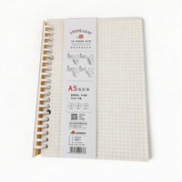 Carnet à spirale personnalisé A5 avec couverture en PP, 60 feuilles de papier quadrillé, vente en gros