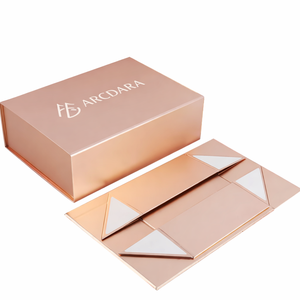 Boîte d'emballage cosmétique personnalisée, boîte cadeau rigide pliable pour cosmétiques, emballage en papier métallisé laser, fabricant de logo personnalisé - Product Image 1