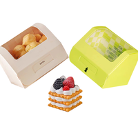 Boîte d'emballage carrée en carton recyclable personnalisée avec logo, fenêtre et poignée, pour gâteaux, anniversaires, mariages, fêtes, qualité alimentaire, vente en gros