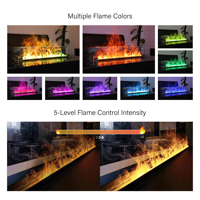 Nouvelle cheminée électrique intelligente à vapeur d'eau 3D avec LED pour la décoration de la maison, flamme simulée intégrée, humidificateur