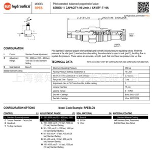 Válvula de Cartucho Roscada RPES-LCN, Nueva Válvula de Equilibrio SUN Hydraulics - Product Image 1