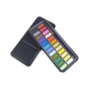 Set de Pintura de <span class=keywords><strong>Acuarela</strong></span> Portátil para Viaje, 24 Colores Vibrantes con Paleta de Mezcla y Pincel para Dibujo Artístico y Bocetos - Product Image 2