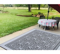 Tapis en plastique pour terrasse extérieure 200x300 Noir