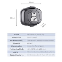 Traceur GPS pour animaux de compagnie portable, étanche IP67, avec géolocalisation en temps réel pour chiens et chats