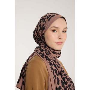 Chal Pure Tone - Estampado de Leopardo - Café Lechoso - Negro - Estampado de Leopardo - Café Lechoso - Negro - Product Image 1