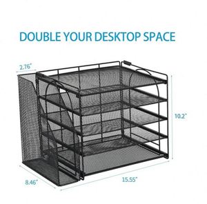 Metal Mesh Desk <b>Organizers</b> and Accessories 5 Tier Paper <b>Organizer</b> with <b>File</b> Holder Document <b>Organizer</b> China - Product Image 4