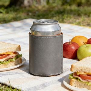 PU Leather <b>Beer</b> Can Cooler Holder Laser Engraved Groomsmen Gift Beverage Stand Custom Drink Sleeve for Party Events - Product Image 3