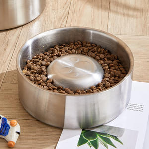 Comedero Lento de Acero Inoxidable 304 de 27oz/54oz, Antideslizante y Duradero para Perros y Gatos, Apto para Lavavajillas, Comedero Elevado - Product Image 1