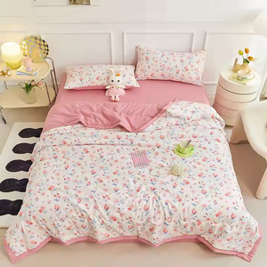 Bộ đồ giường xuống Comforter bìa, 100% rửa sạch bộ đồ giường bông, lanh, thích kết cấu, thoáng khí, bền, mềm mại và thoải mái - Product Image 4