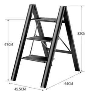 Nhôm đen gấp bước thang hẹp nhiệm vụ nặng nề thang di động phân thang với chân chống trượt - Product Image 3